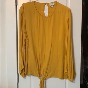 Tie Front Cut-Out Sleeve Blouse